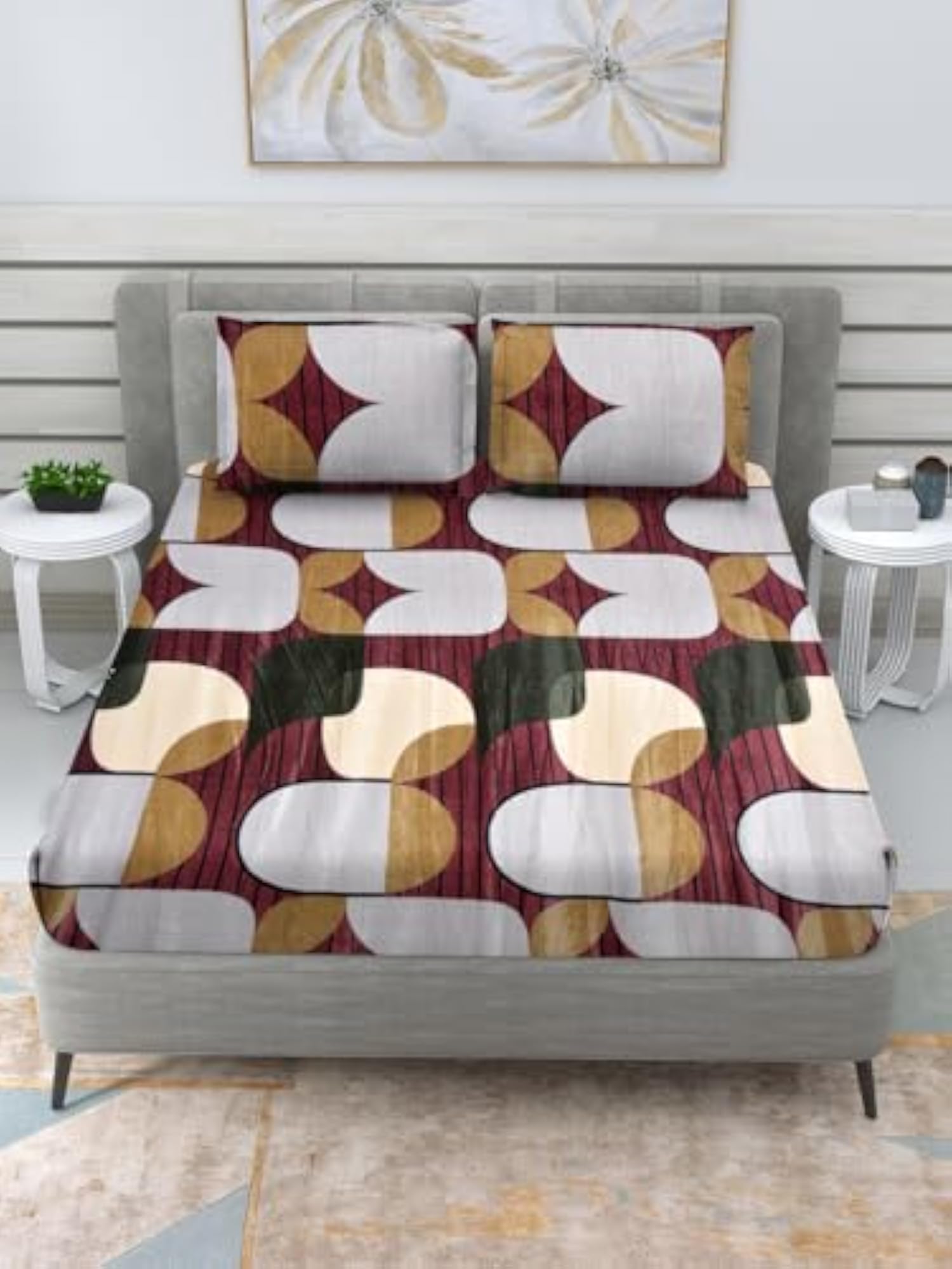Fleece Winter Double Bed Sheet Set with Pillow Covers
