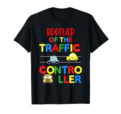 Hermano del Controlador de Tráfico Tema de Transporte 6 Cumpleaños Camiseta