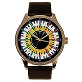 Beautiful Piano Keyboards Art Vintage Color Spectrum Music Notation Circle of Fifths Solid Brass Wrist Watch