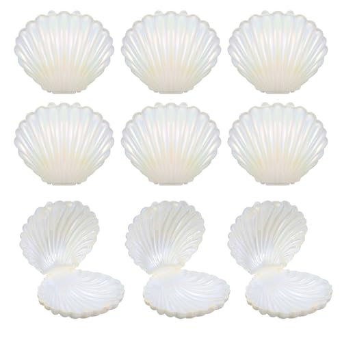 Boîtes à bonbons pour fête et rangement bijoux, coquillages blancs BATHVEVE en plastique
