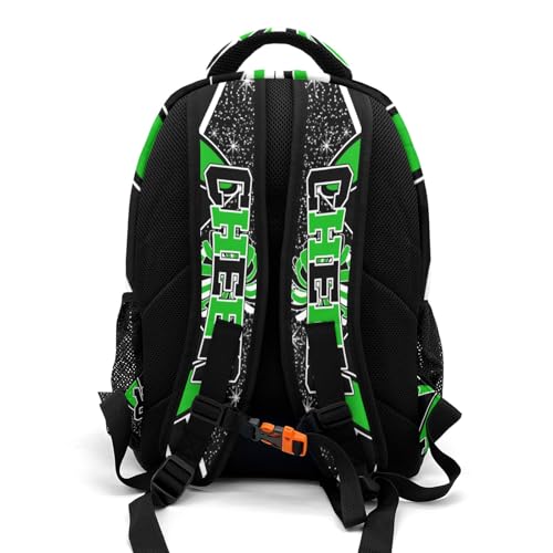 Cheer Bag Cheerleading School Backpack Shoulders Bookbag for Training Competition(Green)3
