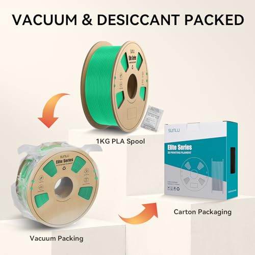 Image of PLA 3D Printer Filament 1.75mm, Fit Most FDM 3D Printers, Neatly Wound, Dimensional Accuracy + /- 0.02 mm, 1kg Spool (2.2lbs), Green