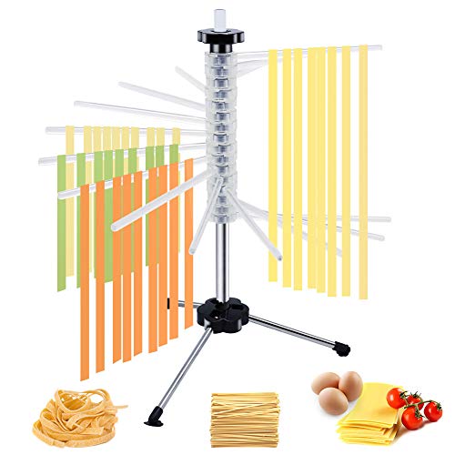 CHEFLY Foldable Pasta Drying Rack Noodle Dryer 17.87" Height for Long Spaghetti Fettuccine