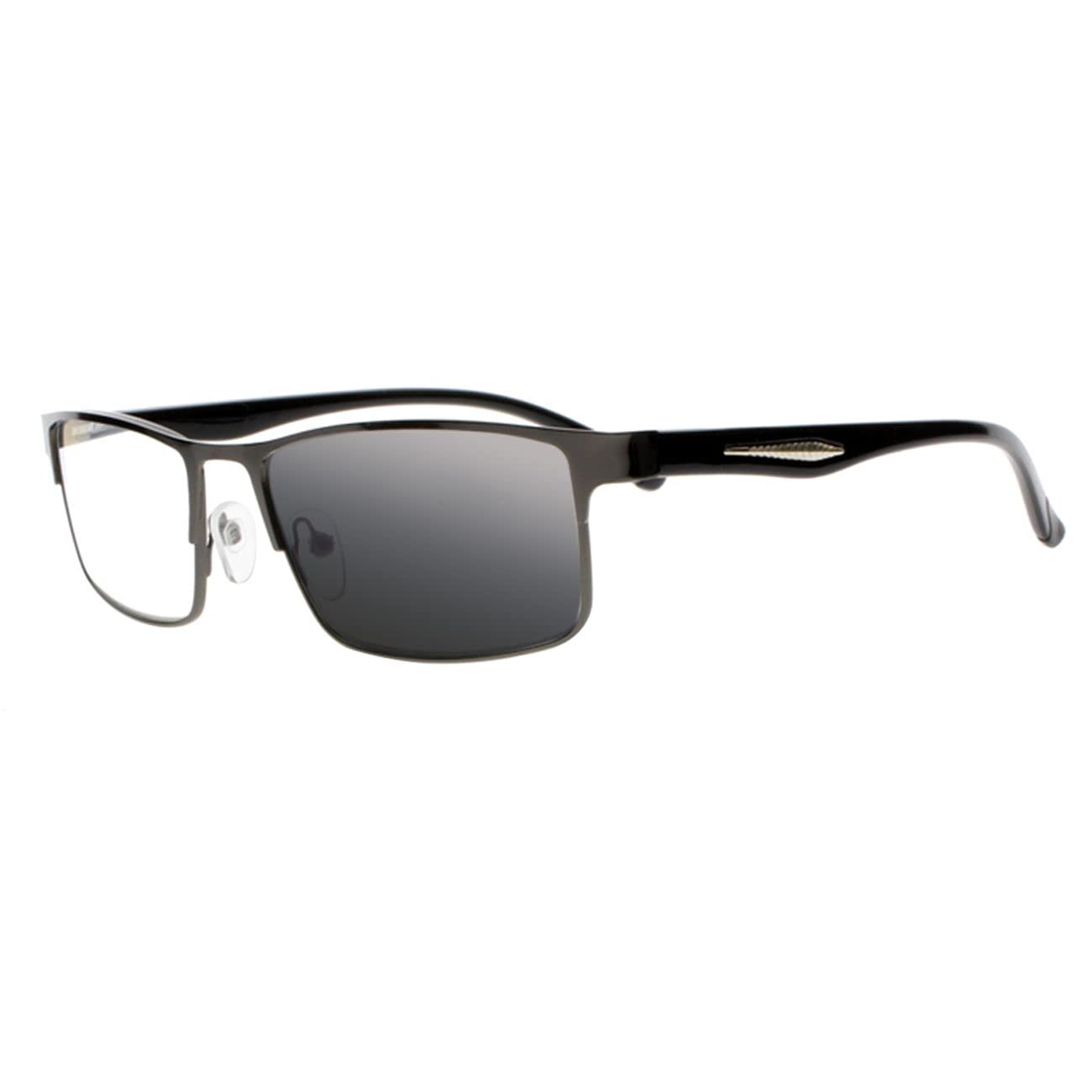 bestsight1936 Men Transition Photochromic Nerd Geek Reading Glass UV400 Sunglass +0.25 0.75 1.0~4.5 +6.0 (Black, 2.50, multiplier_x)