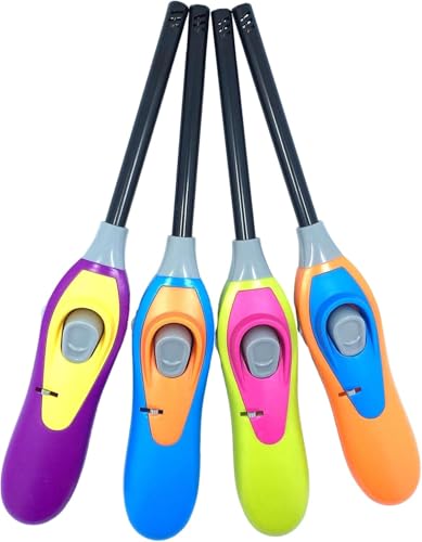 4 encendedores largos multipropósito recargables con butano miniatura 2