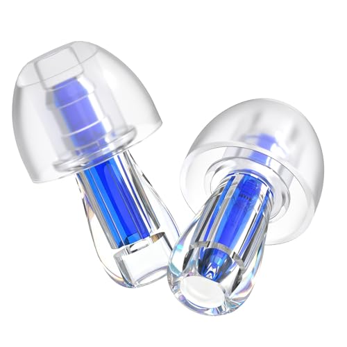 fgcio Ear Plugs for Concerts, 2 Pack High Fidelity Concert Ear Plugs with Acoustic Filter - NRR of 20-25dB Noise Reduction for Concert, Rave, Work, Musicians, Noisy Workplace Blue