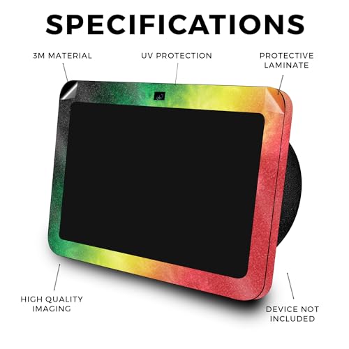 Image of Glossy Glitter Skin Compatible with Amazon Echo Show 8 (3rd Gen, 2023) - Rasta Rainbow - Premium 3M Vinyl Protective Wrap Decal Cover - Easy to Apply | Crafted in The USA by MightySkins