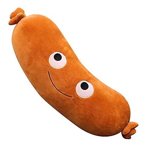 Seyomi Food Pillow Sausage Plush Stuffed Pillow, Cartoon Soft Toy Pillow 19.6 inches Cover