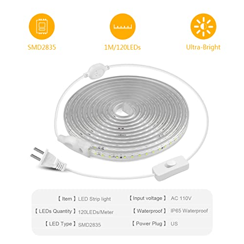 Tira LED Exterior Flexible 16.4ft Blanco IP65 miniatura 3
