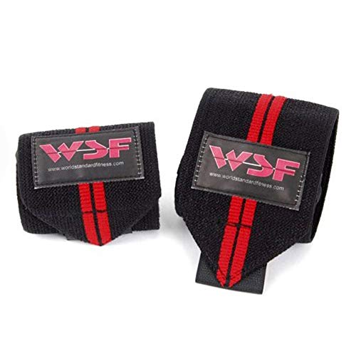 WSF Red Line Wrist Wraps Protect Wrist Power Lifting Fitness Heavy Weight Unisex One Size