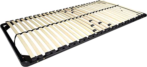 MOG CASA Somier Negro sin Patas de Acero Inoxidable multilaminado 100x200 cm con reguladores lumbares Cover