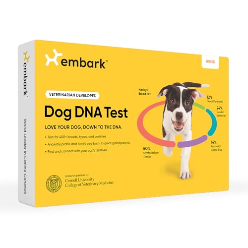 embark breed identification kit - most accurate dog dna testing kit - 99 breed ancestry accuracy for mixed breed dogs - plus relative finder amp family tree