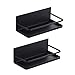 Magnetische Ablage für Kühlschrank, magnetisches Gewürzregal für den Kühlschrank, magnetischer Gewürzkorb für den Kühlschrank, Kühlschrank Organizer (schwarz, 2er Pack)