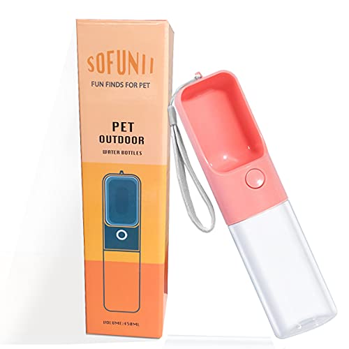 Sofunii Dog Water Bottle for Walking, Portable Pet Travel Water Drink Cup Mug Dish Bowl Dispenser, Made of Food-Grade Material Leak Proof & BPA Free - 15oz Capacity (Blue&Pink&Green) (Pink) - Image 8