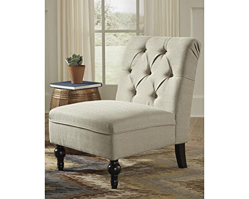 Signature Design by Ashley Degas 16.38" Tufted Armless Accent Chair, Beige - Image 2