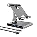 j5create Adjustable Tablet Stand with USB Type C Docking Station for iPad Pro/Air/Mini : 4K60 HDMI, 2 x USB-A 5Gbps, 100W PD Charging, microSD/SD Card Reader, 3.5mm Audio Jack (JTS224)