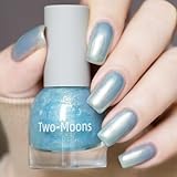 COSMOO Blue Pearl Quick Dry Nail Polish, Shimmer Mermaid Vegan Chip-Resistant Long-Lasting Nail Lacquer, 0.34 fl oz