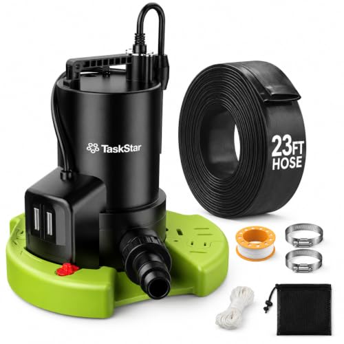 3035 GPH 2-in-1 Pool Cover Pump & Submersible Water Pump with 23FT Hose