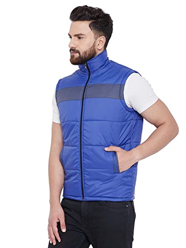 Image of Billford Men's Sleeveless Nylon Quilted Bomber Jacket, Royal Blue 2XL