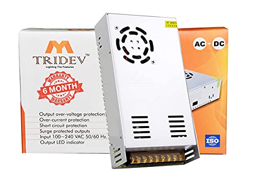 Image of TRIDEV Traders DC 24V 15A 360W Switching Power Supply Universal Regulated Transformer (AC 220V /240V to DC 24Volt 15Ampere 360Watts Suitable for LED Strips, car stereos, Wireless routers, Printers..