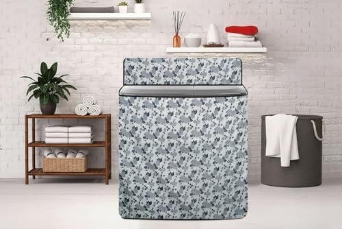 Image of The Furnishing Tree Semi-Automatic Top Load Washing Machine Cover | Waterproof & Dustproof | Easy to Clean | Durable & Washable, Classic Floral Bouquet Print Polyester (53.5x89x99 CM)