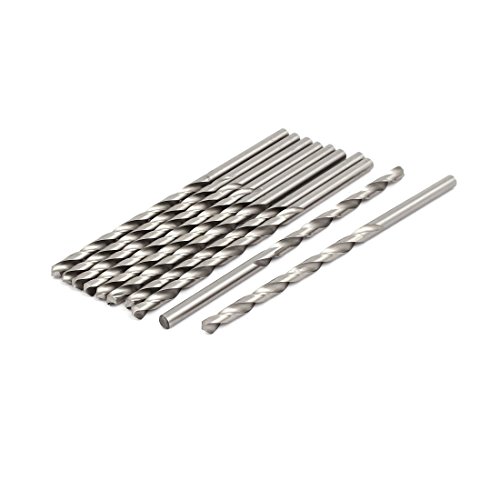 Aexit 6.2mm Dia Tool holder HSS Double Flutes Straight drill hole Twist Drill Bits Silver Tone 10pcs Model:96as614qo187