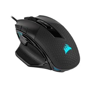 CORSAIR NIGHTSWORD RGB Kabelgebundene Tunable FPS/MOBA Gaming-Maus – 18.000 DPI – 10 Programmierbare Tasten – Gewichtssystem – iCUE-Kompatibel – PC, Mac, PS5, PS4, Xbox – Schwarz