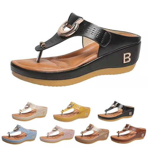 Orthopedic Sandals for Women Flip Flops Arch Support Wedge Sandals Casual Summer Lightweight Comfortable Beach Shoes