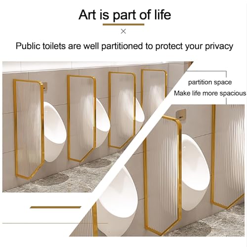 Pantalla de privacidad para urinario de pared de vidrio translúcido para baños públicos 6