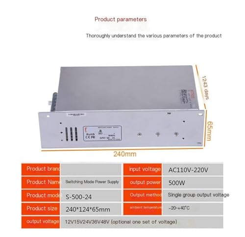 Alimentation à découpage 500W S-500-36 transformateur AC DC