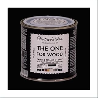 The One for Wood Paint & Primer 250ml Black No. 1 Time Goes So Fast | Semi Matt Finish, Bio-Based & VOC-Free Formula for Wooden Furniture & Surfaces | Durable & Easy Indoor Home Decorating