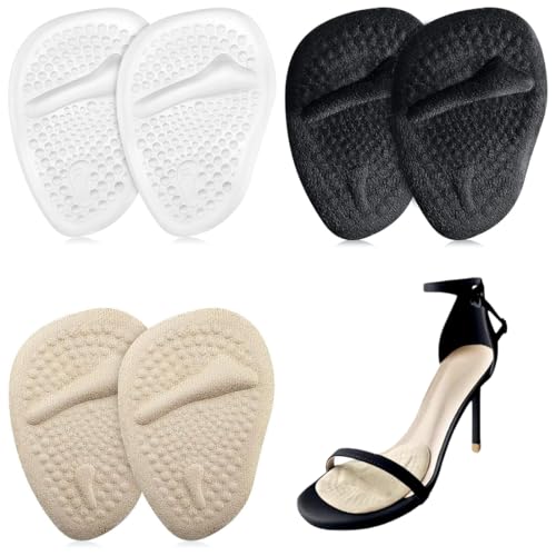 3 Paia Cuscinetti per Avampiede, Cuscinetti Per Scarpe,Cuscinetti Metatarsali Donna, Gel Metatarsal Pads, Confortevoli e Traspiranti,Avampiede Solette Inserti Per Le Donne
