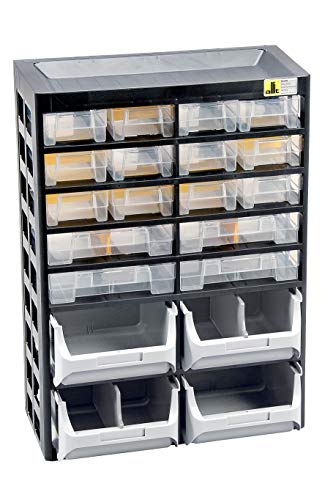 Allit 458160 Kleinteiledepot, schwarz, gelb, 305x170x435mm