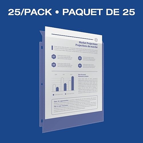 Oxford Sheet Protectors, 25-Pack, Letter Size 8.5" x 11", Clear Top-Loading Sleeves for Paper with Tuck-in Flap, 3-Hole Page Protectors for School or Office, Compatible with Binder image 2