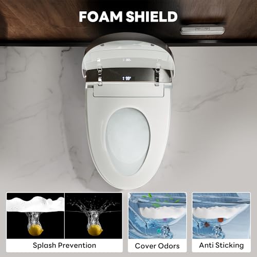 Image of Casta Diva Smart Toilet with Bidet Built in, Auto Open /Close, Foam Shield, 1000g MaP Flush, Heated Seat, Foot Kick & Blackout Flush, Bidet Toilet with Night Light for Bathrooms