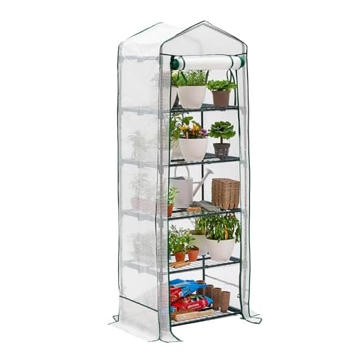 BRAMBLE Premium Garten Balkon Foliengewächshaus mit 5 Verstellbaren Etagen & Robuster Plane - Stabil & Einfach zu Montieren - 193x69x49cm