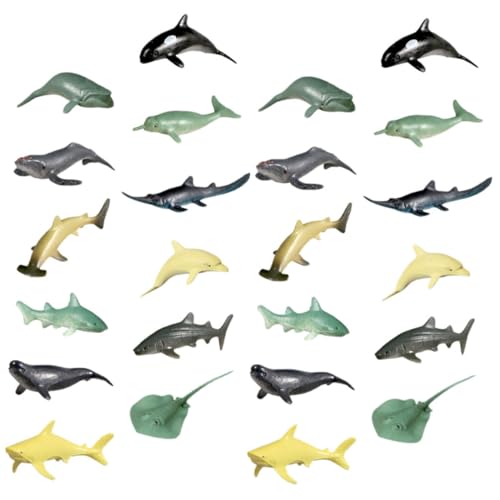 Toyvian 24個 シミュレーション海洋動物模型 製リアルな海の生き物フィギュア 魚モデル小型水槽飾り インテリアコレクション教育用