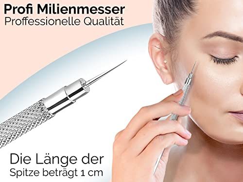 Mitesserentferner Milienöffner Komedonenquetscher aus rostfreiem Edelstahl zum Öffnen von Mitessern und Pickeln