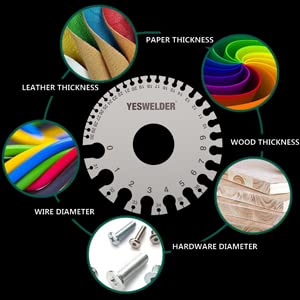 Yeswelder Round Dual Sided Metal Sheet Guage & Metal Sheet Thickness Gauge 2Pk Stainless Steel Wire Welding Gauge #TOP4