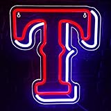Baseball Neon Sign for Wall Decor Rangere Baseball LED Light Up Sign Baseball Wall Decor Sports Neon Lights for Club Bedroom Man Cave Bar Sports Gifts for Men Boys Fans,Size 14.6 * 12.8 in(FMXD148)