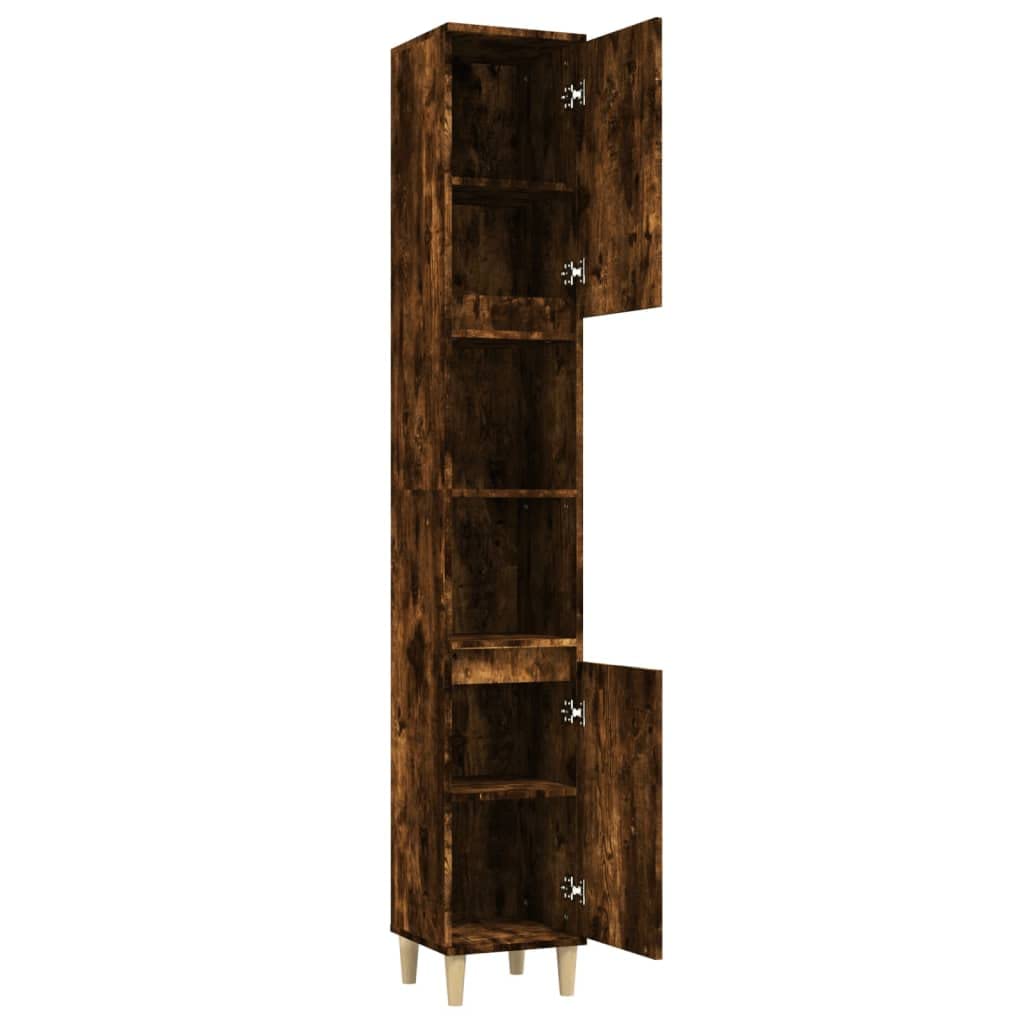 Mobile Colonna Bagno Rovere Fumo 30x30x190 cm
