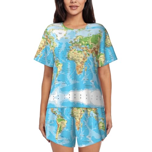 Pyjama femme col rond ensemble 2 pièces fin pour ne plus avoir chaud