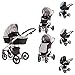 Lorelli Kinderwagen Rimini Premium Sportsitz Tragewanne Moskitonetz verstellbar, Farbe:grau