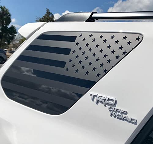 Zxiaochun Rear Window American Flag Decal Fits Toyota 4Runner 5Th Gen 2010-2022 2023, Precut Back Side Window Glass Usa Flag Vinyl Sticker(Matte Black) #TOP4