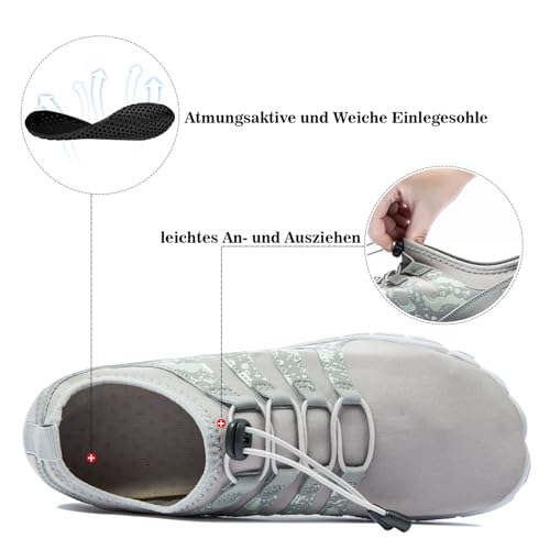 Image of Men's Hike Barefoot Quick-Dry Sports Shoes Wide Toe Aqua for Swim Diving Surfing Kayaking Pool Beach Walking