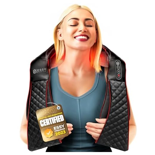 Essy Massaggiatore Cervicale Collo e Spalle Massaggiatore Schiena e Collo Massaggio Cervicale Riscaldante Massaggiatore Shiatsu con Riscaldamento Elettrico