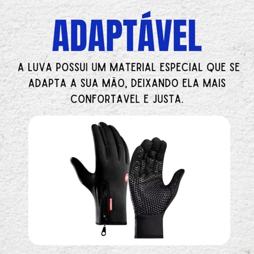 Luva Moto Térmica Touch-Screen: Resistente a Chuva Leve e Frio, Design Unisex