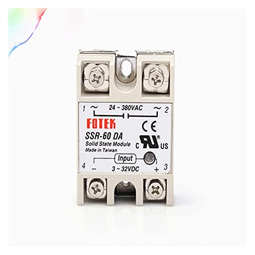 Relé de estado sólido SSR-60DA con entrada de 5-24 VCC para control industrial 3