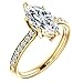 JEWELERYYA 10K Solid Yellow Gold Handmade Engagement Rings 1CT-3CT Marquise Cut Moissanite Diamond Solitaire Wedding/Bridal Rings Set for Women/Her Propose Rings (Main Stone : 1.50 Carat)