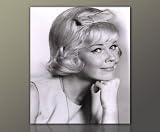 Statt 39,00 Euro jetzt nur noch 29,00 Euro !!! Wandbild auf echter Leinwand BESPANNT & GERAHMT (Doris_Day-70x50cm) Deko Bilder fertig gerahmt mit Keilrahmen riesig. Ausführung Kunstdruck als Wandbild mit Rahmen. Preiswerter als Ölbild Gemälde Poster Plakat mit Bilderrahmen